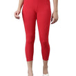 Red Skinny Fit High Ankle Length Leggings