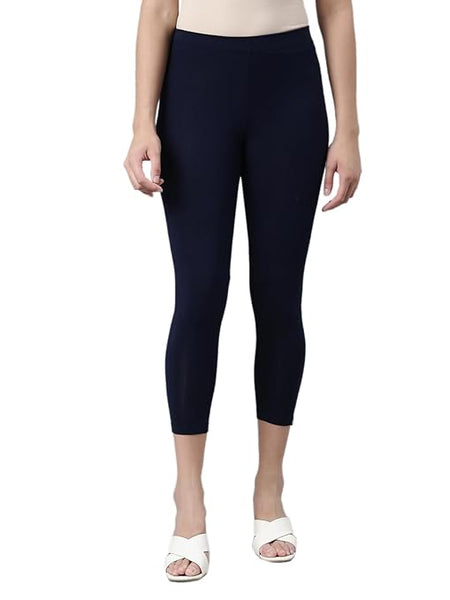 Navy Skinny Fit High Ankle Length Leggings