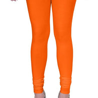 Orange Plus Size Ultra Soft Churidar Cotton Lycra Leggings