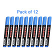 Blue permanent marker for whiteboards in pack of 12