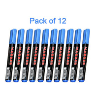 Blue permanent marker for whiteboards in pack of 12