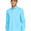 Classic Aqua Blue Men's Slim Fit Shirt