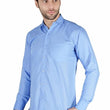 Blue Mens Slim fit Solid Casual Cotton Shirt