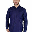 Navy Mens Slim fit Solid Casual Cotton Shirt