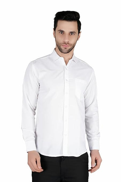 Classic White Slim Fit  Casual Cotton Shirt