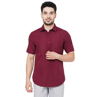 Classy Maroon Men's Solid Formal Shirt