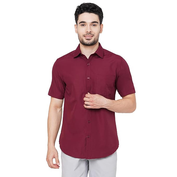 Classy Maroon Men's Solid Formal Shirt