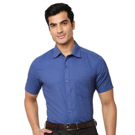 Classic Blue Men's Solid Formal Shirt