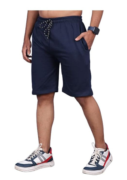 Navy Men Cotton Shorts