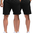 Black Cotton Multi Men Shorts Pk 2