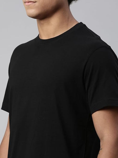 Men Regular Fit Black T-Shirt