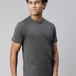 Men Regular Fit Grey Melange T-Shirt