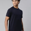 Men Regular Fit Navy Blue T-Shirt