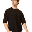 Men Drop Shoulder Black T-Shirt