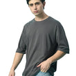 Men Drop Shoulder Charcoal T-Shirt