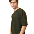 Men Drop Shoulder Green T-Shirt