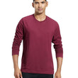 Men Full Sleeves Burgundy T-Shirt