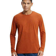 Men Full Sleeves Orange T-Shirt