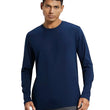 Men Full Sleeves Navy Blue T-Shirt