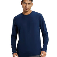 Men Full Sleeves Navy Blue T-Shirt