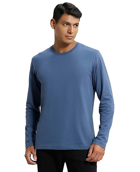 Men Full Sleeves Indigo T-Shirt