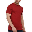 Men Plain Cotton Maroon T-Shirt