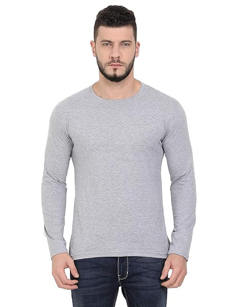 Men Pure Cotton Grey Melange T-Shirt