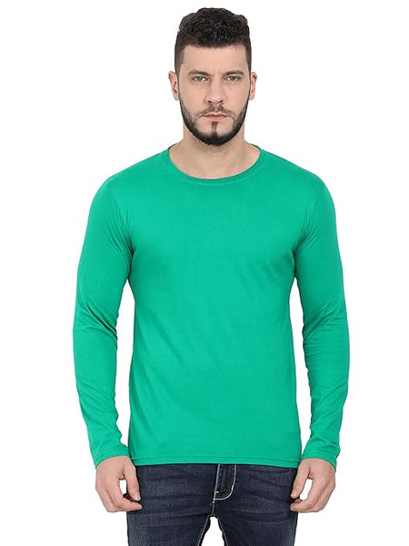 Men Pure Cotton Green T-Shirt