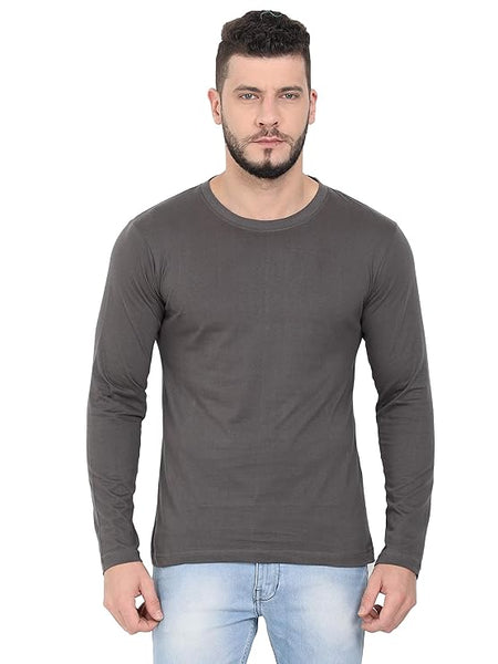 Men Pure Cotton Steel Grey T-Shirt