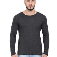 Men Pure Cotton Charcoal Melange T-Shirt