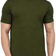 Men Plain Cotton Olive Green T-Shirt