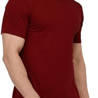 Men Plain Cotton Rust Red T-Shirt