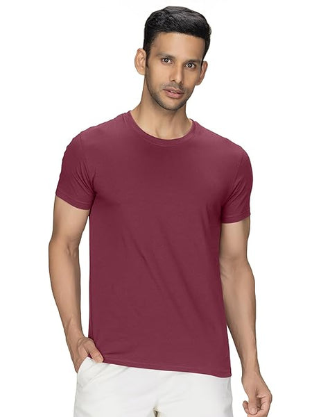 Men Regular Fit Maroon T-Shirt