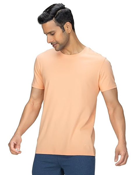 Men Regular Fit Light Orange T-Shirt