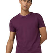 Men Regular Fit Plum Red T-Shirt