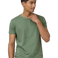 Men Regular Fit Saga Green T-Shirt