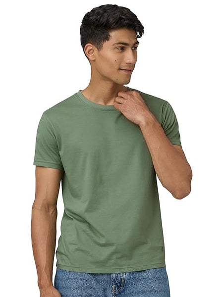 Men Regular Fit Saga Green T-Shirt