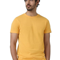 Men Regular Fit Yellow T-Shirt