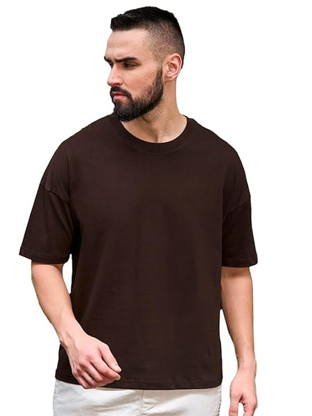 Men Oversized Brown T-Shirt