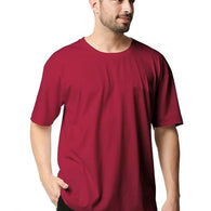 Men Oversized Maroon T-Shirt