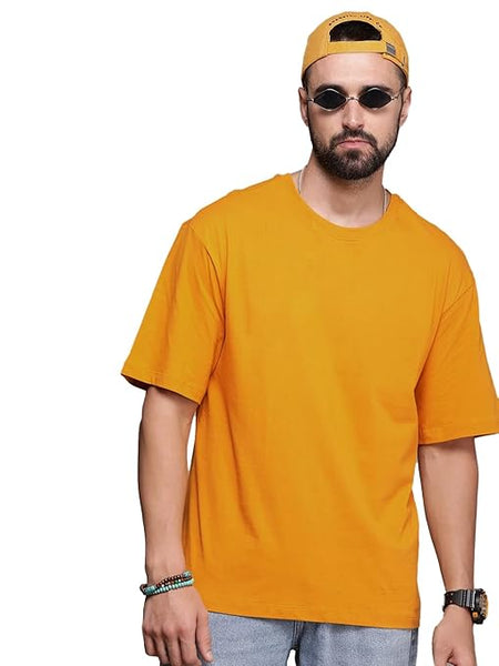 Men Oversized Mustard T-Shirt