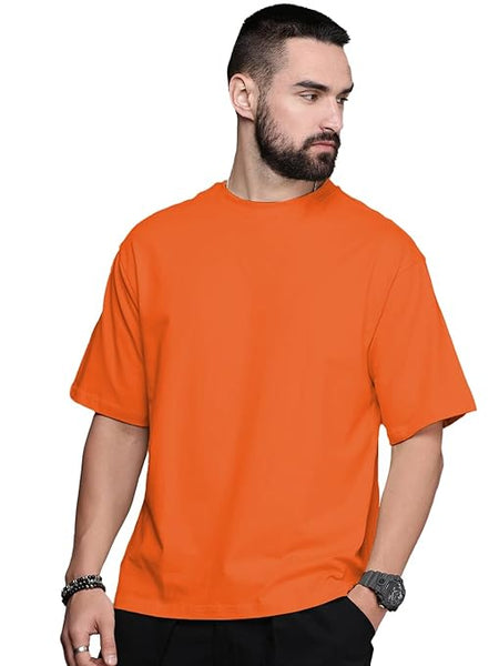 Men Oversized Orange T-Shirt