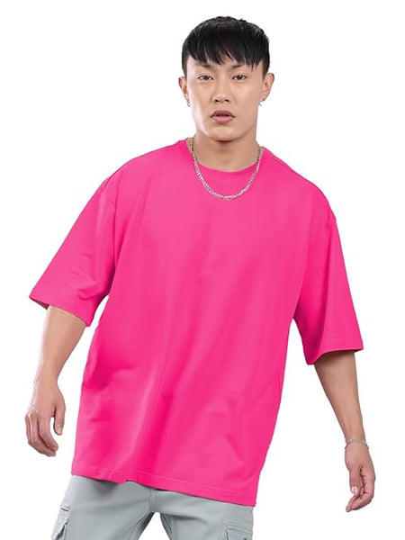 Men Oversized Pink T-Shirt