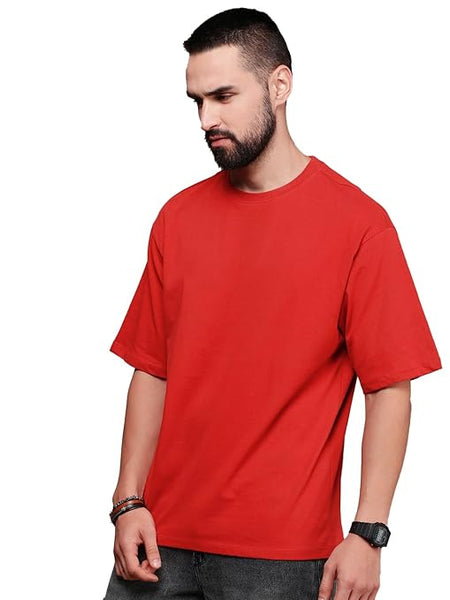 Men Oversized Red T-Shirt