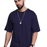 Men Oversized Navy Blue T-Shirt