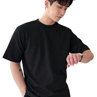 Men Round Neck Black T-Shirt