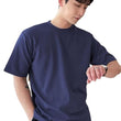 Men Round Neck Navy Blue T-Shirt