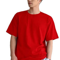 Men Round Neck Red T-Shirt