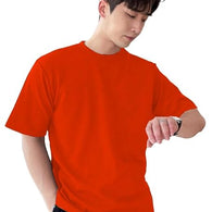 Men Round Neck Orange T-Shirt