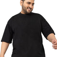 Men Cotton Black T-Shirt